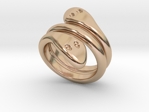 Ring Cobra 19 - Italian Size 19 in 14k Rose Gold Plated Brass