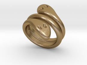 Ring Cobra 19 - Italian Size 19 in Polished Gold Steel