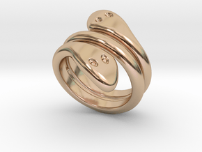 Ring Cobra 20 - Italian Size 20 in 14k Rose Gold Plated Brass