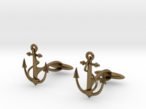 Anchor Cufflinks in Natural Bronze