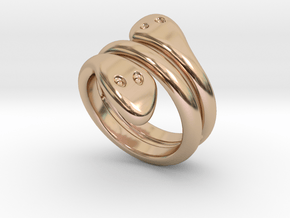 Ring Cobra 21 - Italian Size 21 in 14k Rose Gold Plated Brass