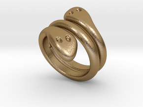 Ring Cobra 21 - Italian Size 21 in Polished Gold Steel
