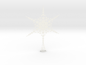 Sparkle Snow Star - Fractal Tree Top - MP1 - M1 in White Processed Versatile Plastic