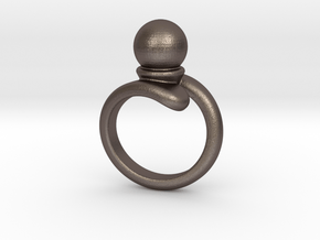Fine Ring 21 - Italian Size 21 in Polished Bronzed Silver Steel