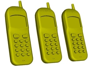 1/16 scale Nokia cell phones x 3 in Clear Ultra Fine Detail Plastic
