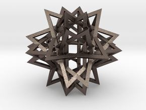 Tetrahedron 8 Compound, large in Polished Bronzed Silver Steel