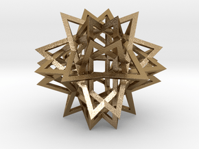 Tetrahedron 8 Compound, large in Polished Gold Steel