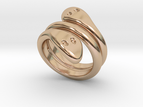 Ring Cobra 23 - Italian Size 23 in 14k Rose Gold Plated Brass