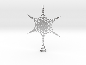 Sparkle Snow Star - Fractal Tree Top - LP1 - S in Natural Silver