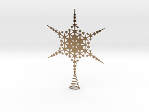 Sparkle Snow Star - Fractal Tree Top - LP1 - S in Natural Brass