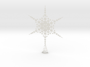 Sparkle Snow Star - Fractal Tree Top - LP1 - S in White Natural Versatile Plastic