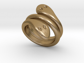 Ring Cobra 24 - Italian Size 24 in Polished Gold Steel