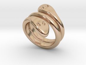 Ring Cobra 25 - Italian Size 25 in 14k Rose Gold Plated Brass