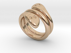 Ring Cobra 28 - Italian Size 28 in 14k Rose Gold Plated Brass
