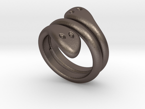 Ring Cobra 28 - Italian Size 28 in Polished Bronzed Silver Steel