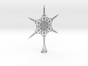 Sparkle Snow Star - Fractal Tree Top - HP0 - S in Natural Silver