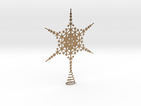 Sparkle Snow Star - Fractal Tree Top - HP0 - S in Natural Brass