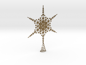 Sparkle Snow Star - Fractal Tree Top - HP0 - S in Natural Bronze