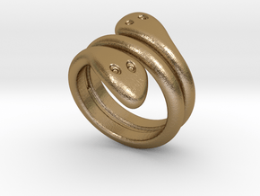 Ring Cobra 30 - Italian Size 30 in Polished Gold Steel