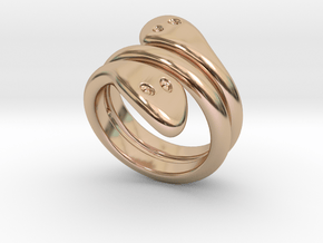 Ring Cobra 33 - Italian Size 33 in 14k Rose Gold Plated Brass