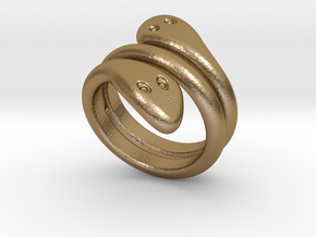Ring Cobra 33 - Italian Size 33 in Polished Gold Steel