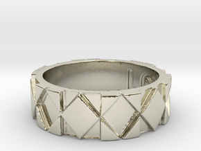 Futuristic Rhombus Ring Size 6 in 14k White Gold