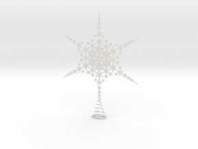 Sparkle Snow Star - Fractal Tree Top - HP1 - L in White Natural Versatile Plastic