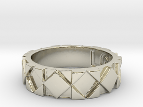 Futuristic Rhombus Ring Size 5 in 14k White Gold