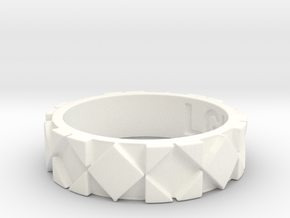 Futuristic Rhombus Ring Size 5 in White Processed Versatile Plastic