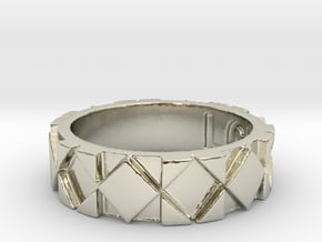 Futuristic Rhombus Ring Size 4 in 14k White Gold
