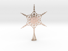 Sparkle Snow Star - Fractal Tree Top - HP3 - S in 14k Rose Gold