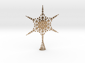 Sparkle Snow Star - Fractal Tree Top - HP3 - S in Polished Brass