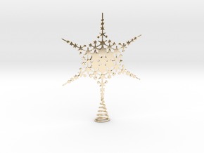 Sparkle Snow Star - Fractal Tree Top - HP3 - S in 14k Gold Plated Brass