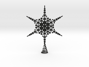Sparkle Snow Star - Fractal Tree Top - MP4 - M in Black Natural Versatile Plastic