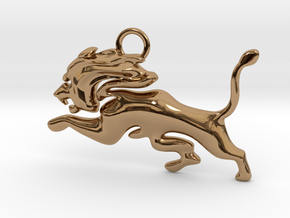 Roaming Lion Pendant in Polished Brass
