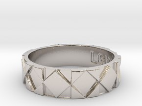 Futuristic Rhombus Ring Size 14 in Platinum