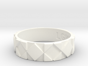 Futuristic Rhombus Ring Size 14 in White Processed Versatile Plastic