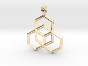 STEP CUBE in 14k Gold Plated Brass