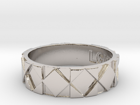 Futuristic Rhombus Ring Size 13 in Platinum