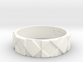 Futuristic Rhombus Ring Size 13 in White Processed Versatile Plastic