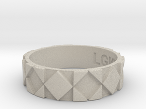 Futuristic Rhombus Ring Size 13 in Natural Sandstone