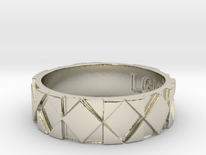 Futuristic Rhombus Ring Size 12 in 14k White Gold
