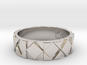 Futuristic Rhombus Ring Size 12 in Platinum