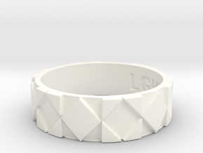 Futuristic Rhombus Ring Size 12 in White Processed Versatile Plastic