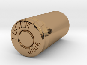 9mm Lugers case Mug in Polished Brass