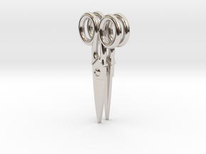 Scissor Earrings in Platinum