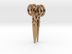Scissor Earrings in Polished Brass