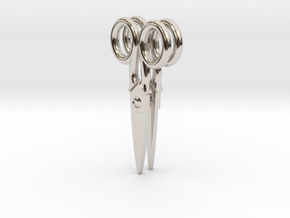 Scissor Earrings in Rhodium Plated Brass