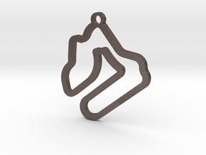 Sebring Raceway Key Chain in Polished Bronzed Silver Steel