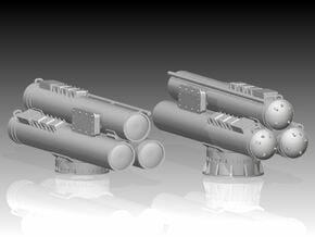Mk32 Torpedo tubes kit x 2 - 1/96 in Smooth Fine Detail Plastic